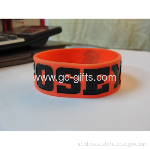 Wide Orange Silicon Bracelets